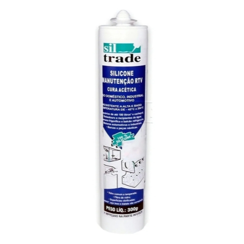 Silicone Sil Trade 280g Rtv Para Aquários Sem Fungicida (Incolor ou preto)