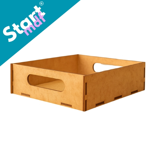 Detalhes do Bandeja MDF Cru Lisa com Alça 20x15 | Kit 10 Ideal para Artesanato