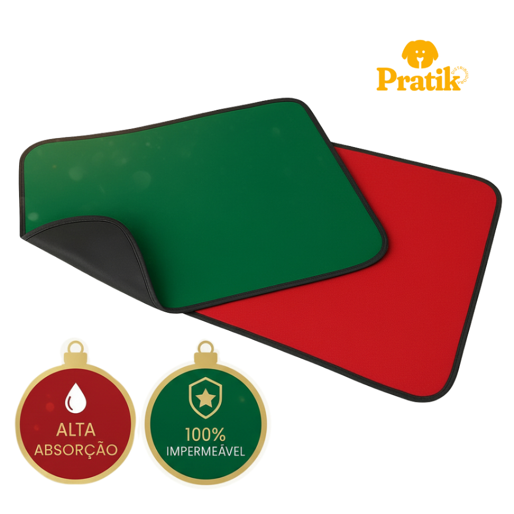 Kit 2 Tapete Higiênico Natal Lavável Cães Cachorro Dog Pet 70X50
