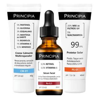 Principia Kit Renovação da Pele Avançado c/ Sérum Retinol Rn-0,3 + Creme Calmante CM-01+ …