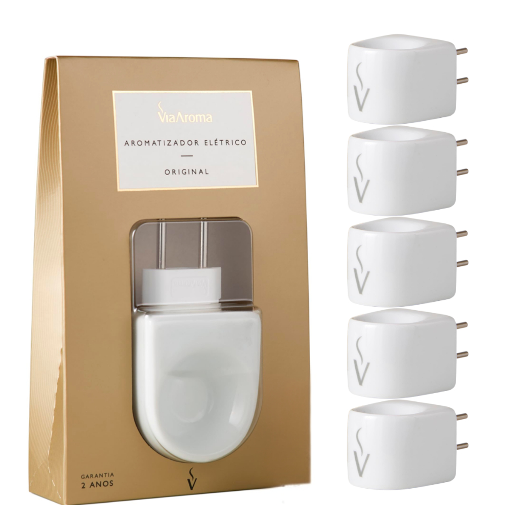 Kit 5 Aromatizadores Elétrico de Porcelana 10ML Via Aroma