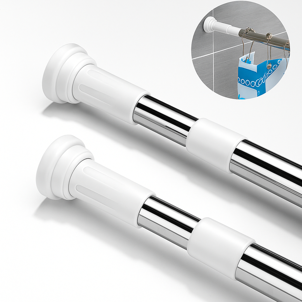 Porta Cortina Multiuso Box Varão Bastão GRANDE DE 2.60 METROS Para Banheiro de Extensível Universal Ajustável em Oferta na Shopee