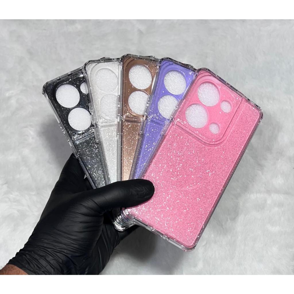 Kit capa space brilho + película de Ceramica Redmi Note 14S Ou apenas capinha gliter em Oferta na Shopee