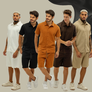 Conjunto Masculino Tecido Jacquart Importado Premium Casual em Oferta na Shopee