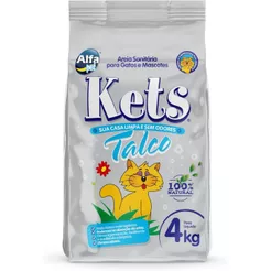 Areia Gatos Higienica Kets Talco Cinza 4kg