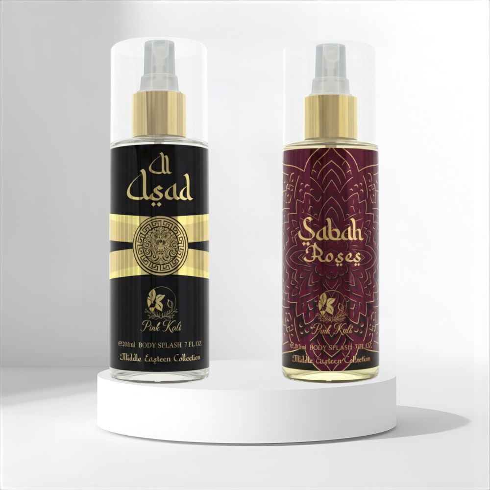 Kit (02 unidades) Al Asad + Sabah Roses 200ml Body Splash Árabe PINK KALI presente spray feminino masculino Original