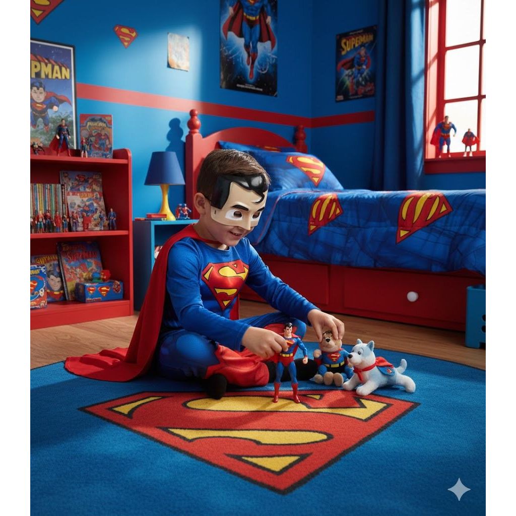 Fantasia Infantil Superman Longa Com Mascara De Plastico e Capa — imagem 2 de 2