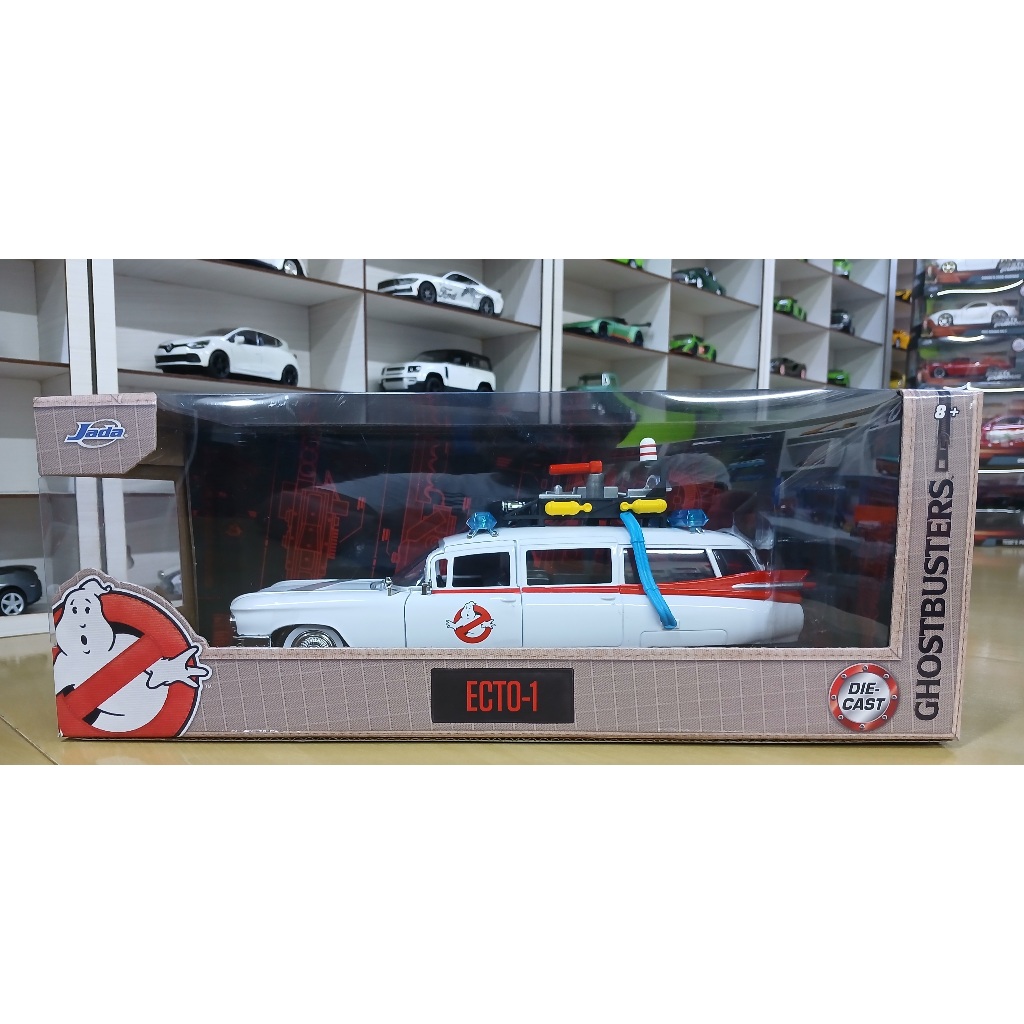 MINIATURA CADILLAC CAÇAS FANTASMA ECTO-1 ESCALA 1/24 FABRICANTE JADA