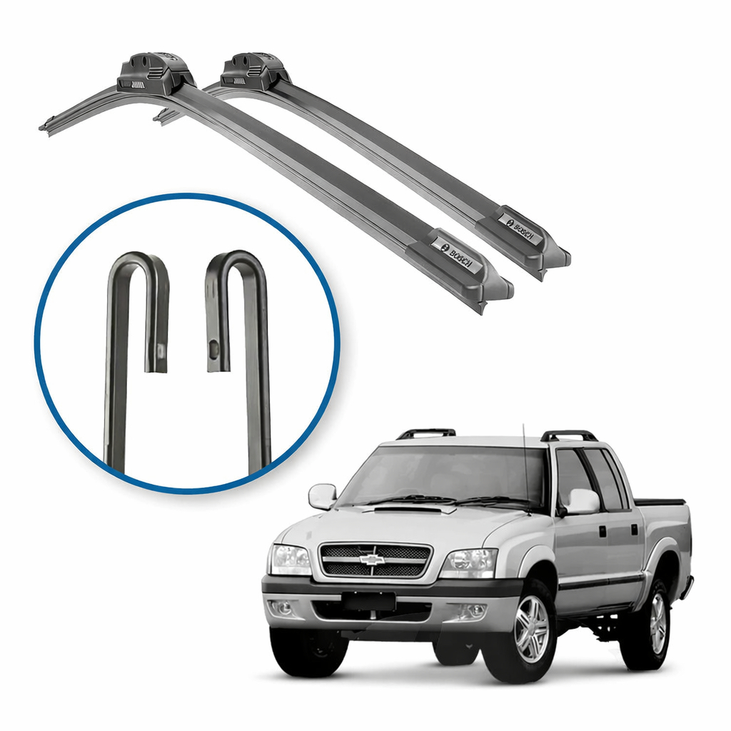 Par Palheta Limpador de Para-brisa Compatível 20-20  GM S10 1995 a 2011 Alta Performance