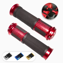 Par Manopla Esportiva de Alumínio Universal Diamante Moto Guidão 22mm Vermelha Azul Dourada Prata