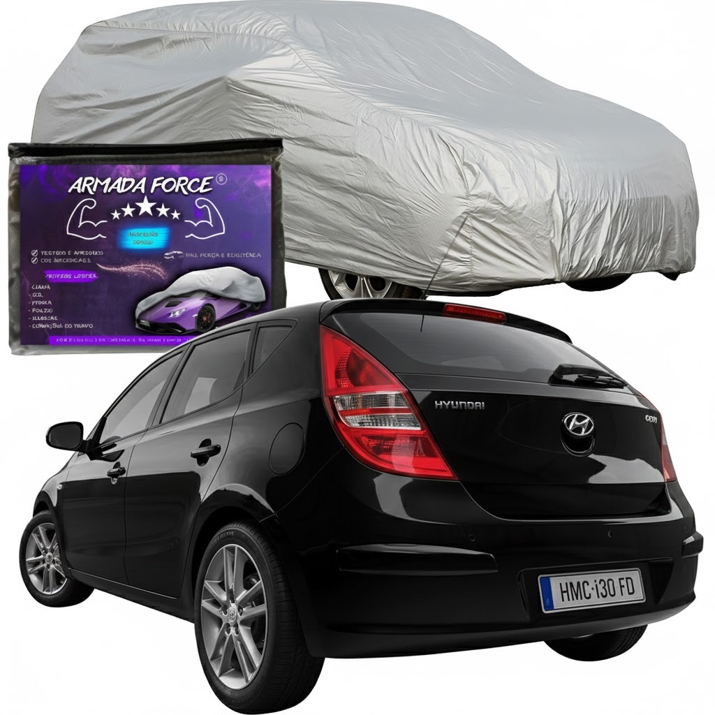 Capa Para Cobrir Carro Hyundai i30 Sem Forro 100% Impermeável Proteção Automotiva Sol Chuva Poeira