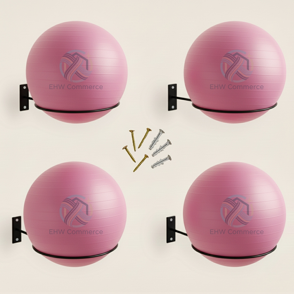 Kit04 Suporte Bola Pilates Suiça + Parafuso E Buchas Reforçado