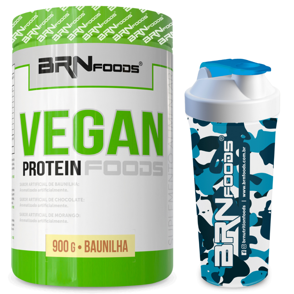 Proteína Vegana Vegan Protein Foods 900g + Coqueteleira - BRN Foods em Oferta na Shopee