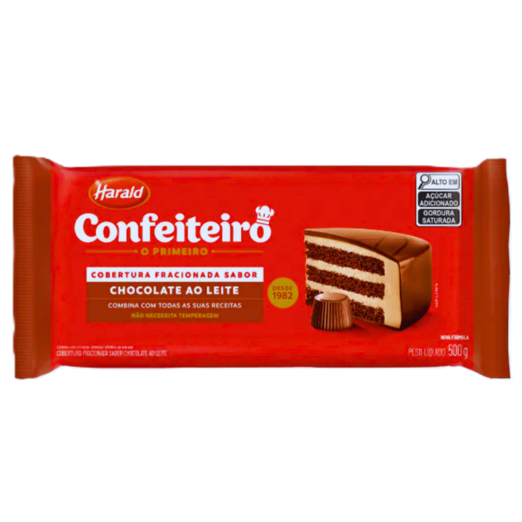 Cobertura Confeiteiro Barra ao Leite 500g Harald em Oferta na Shopee