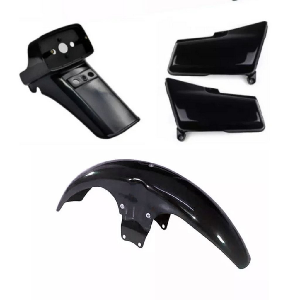 Kit Plásticos Cg 125 83 A 88 89 Preto Paralama Tampa Lateral