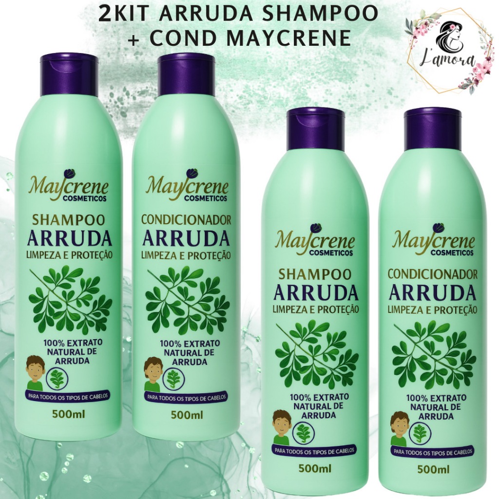 2 Kit Arruda Shamp + Cond Maycrene 2x500 Piolho E Lêndeas Limpeza, Proteção