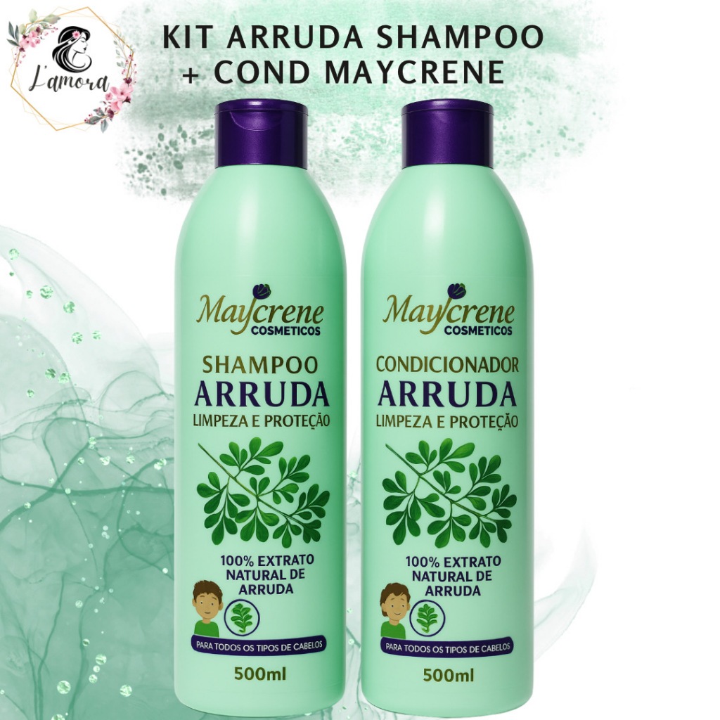 Kit Arruda Shamp + Cond Maycrene 2x500 Piolho E Lêndeas Limpeza, Proteção