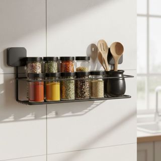 Porta Temperos de Parede em Aço Aramado – Prateleira Organizador para Cozinha e Utensílios em Oferta na Shopee