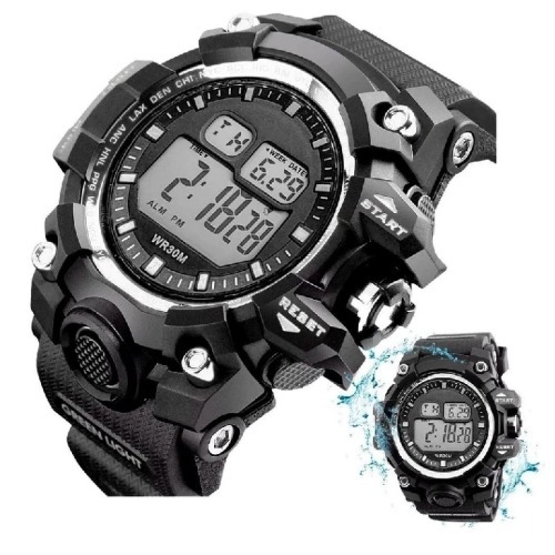 Relógio Digital Masculino -Shock com LED, Alarme e Cronômetro Militar Sport presente para homens