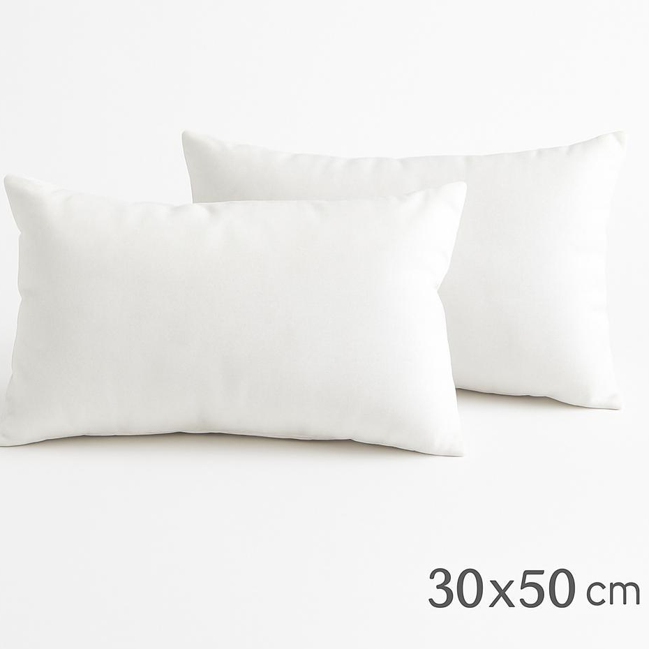 Kit 2 Enchimentos Refis de Almofada 30x50 Fibra Siliconada Premium Decoração Sala Sofá Luxo Fofos