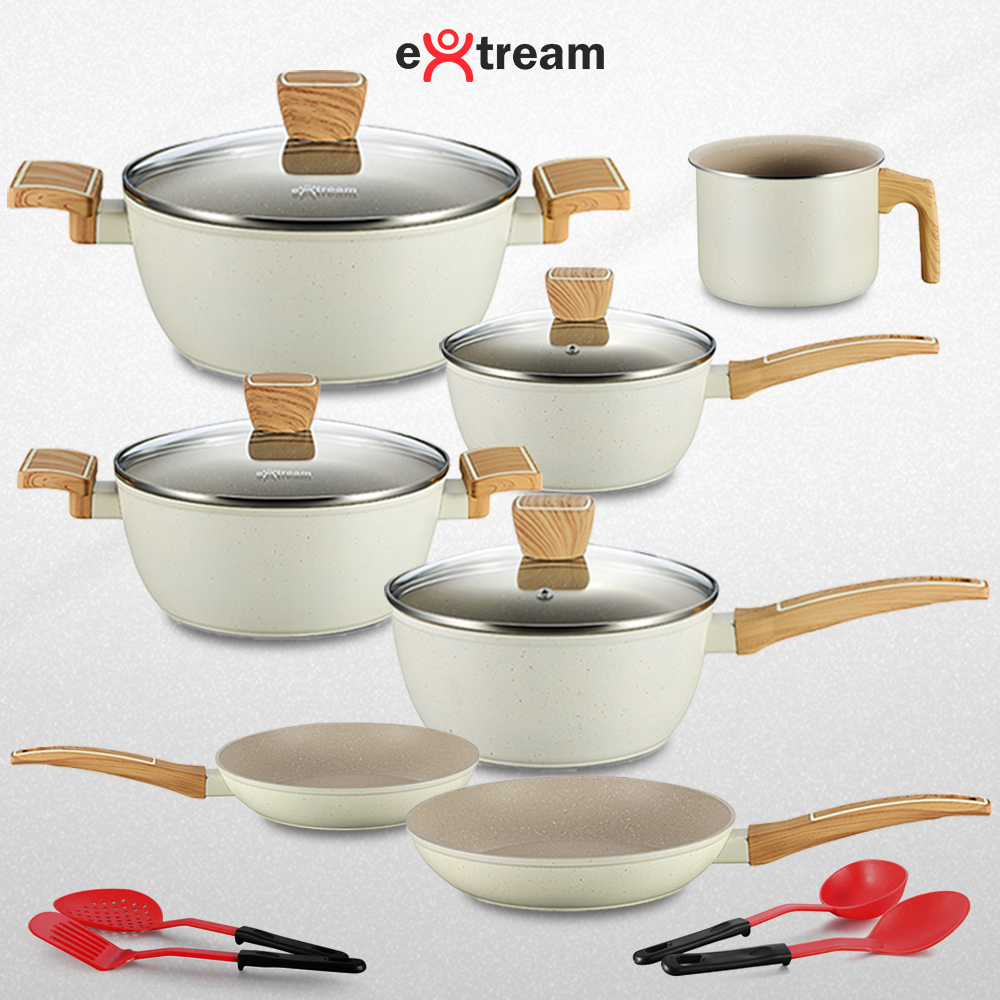 Imagem Jogo de Panelas Revestimento Ceramica Indução 11 peças Extream Rio Red Vulkano