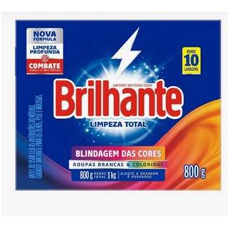 Sabão em Pó Brilhante limpeza total lava roupas 800g em Oferta na Shopee