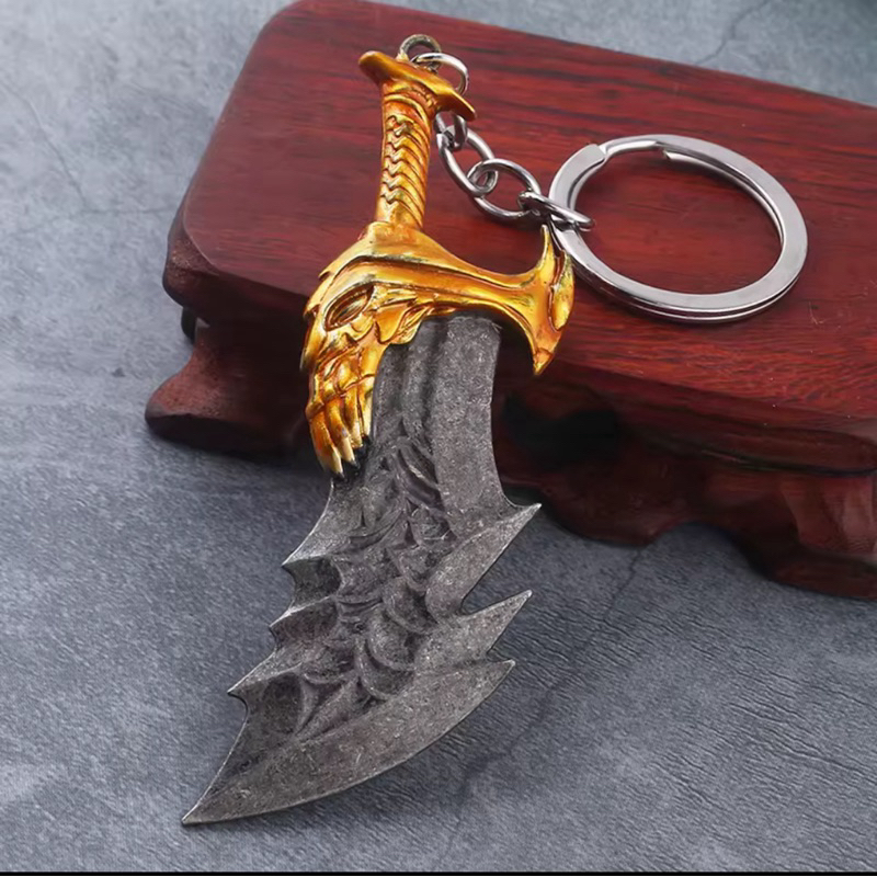 Chaveiro God of War Lâminas do Caos - Mini Katana - Blades of Chaos Kratos Geek Alta Qualidade