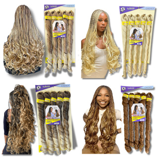 Jumbo French Curl Múltiplas Colorações Mel c/ Loiro #M27/613 Preto #1B 400gr Cherey em Oferta na Shopee