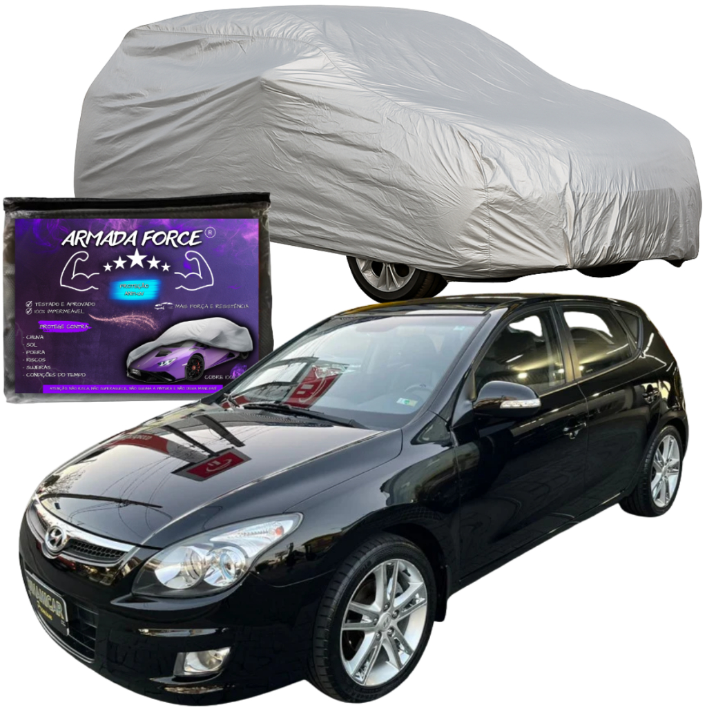 Capa De Cobrir Carro Hatch i30 ARMADA FORCE Forrada 100% Impermeável Proteção Anti-UV Chuva Poeira