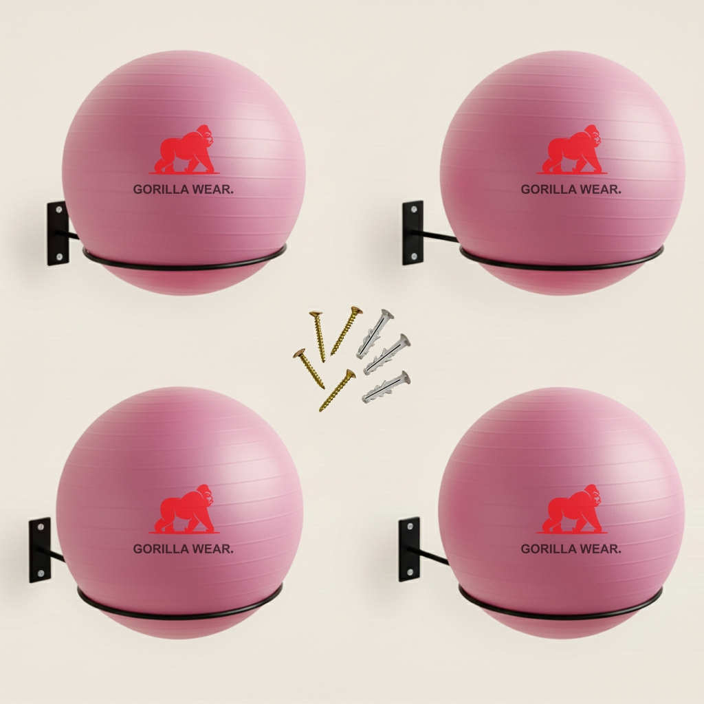 Kit 04 Suporte Bola Pilates Suiça + Parafuso e Buchas Aço Reforçado