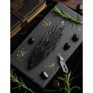 Pedra Cianita Negra Vassoura Bruxa Cristal Natural Bruta - Promoção em Oferta na Shopee