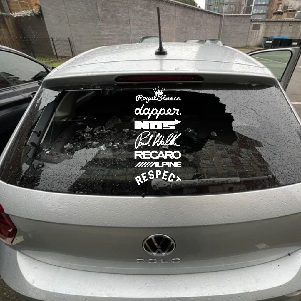 ADESIVO MARCAS DE CARRO TUNING ESPORTIVO RESPECT, PARA VIDRO TRASEIRO OU LATERAL DO CARRO