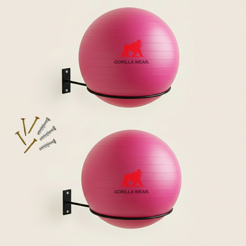 Kit 02 Suporte Bola Pilates Suiça + Parafuso e Buchas Aço Reforçado