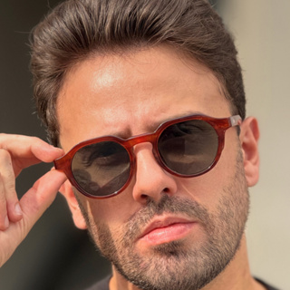 Óculos de Sol Redondo Vintage Retrô Unissex Reforçado com uv400 em Oferta na Shopee