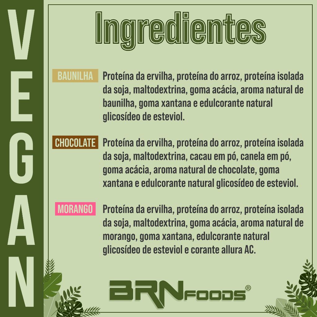 Detalhes do Kit Proteína Vegana Vegan Protein 500g + Waxy Maize 800g + Coqueteleira - BRNFOODS