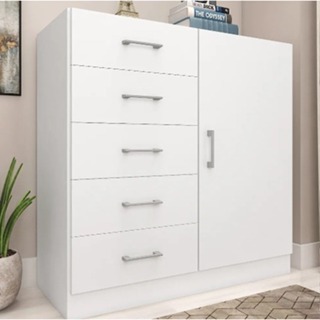 Cômoda Miami 5 Gavetas 1 Porta Sapateira  Shark Móveis em Oferta na Shopee