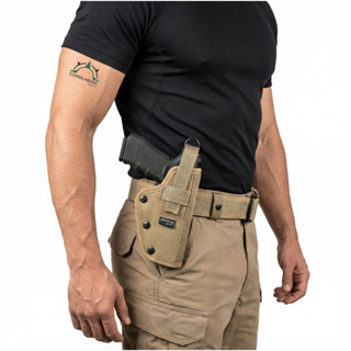 Coldre Destro (Lado Direito) Panqueca Parafuso/Saque Rápido Cintura + Cinto Tático N/A -  Tan em Oferta na Shopee