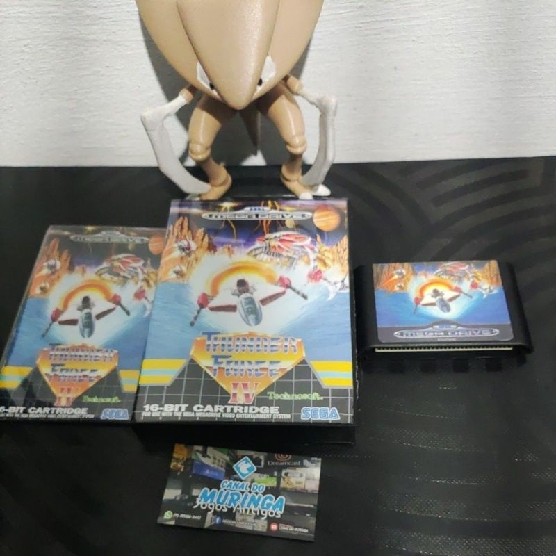 Thunder Force IV - Mega Drive - Manual - EUR - Carcaça nova - label nova - Caixa de plástico preta padrão Sega