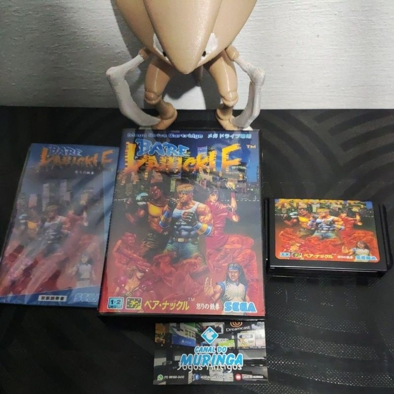 Streets of Rage - Mega Drive - Manual - japonês - Carcaça nova - label nova - Caixa de plástico preta padrão Sega