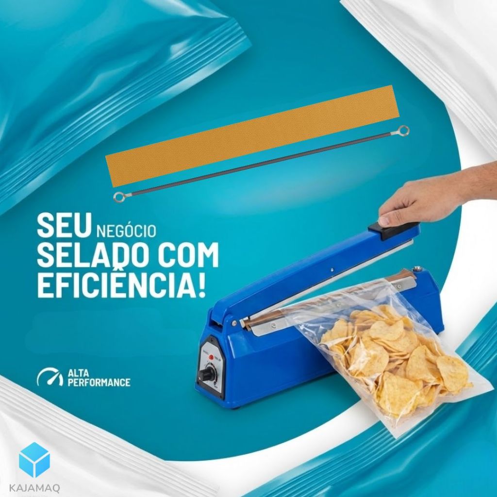 Kit Reposição Seladora De Plásticos Azul Modelo PFS Teflon + Resistência PFS100 PFS200 PFS300 PFS400