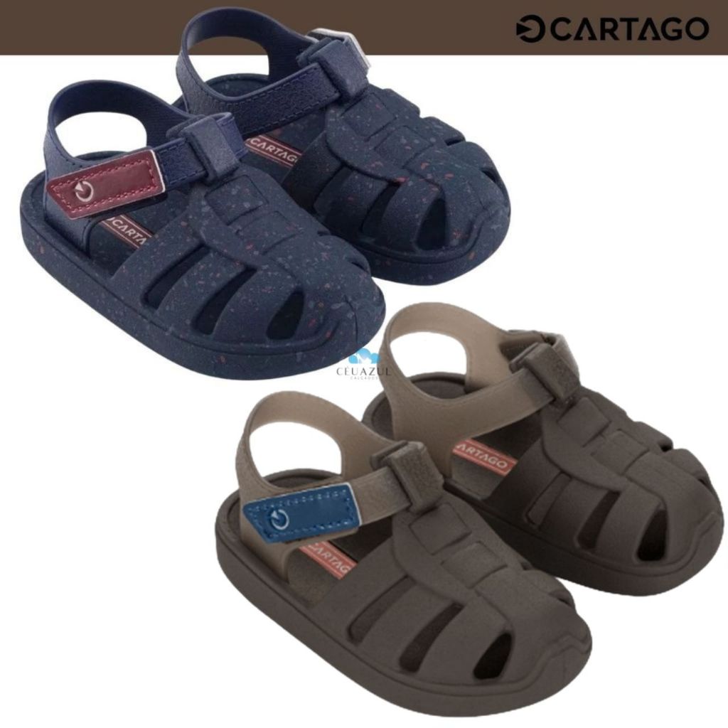 Sandália Cartago Oslo Baby Infantil Papete Conforto Ajustável Original em Oferta na Shopee