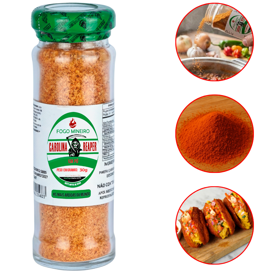 Pimenta Carolina Reaper Em Pó 30g - A Mais Ardida Mundo