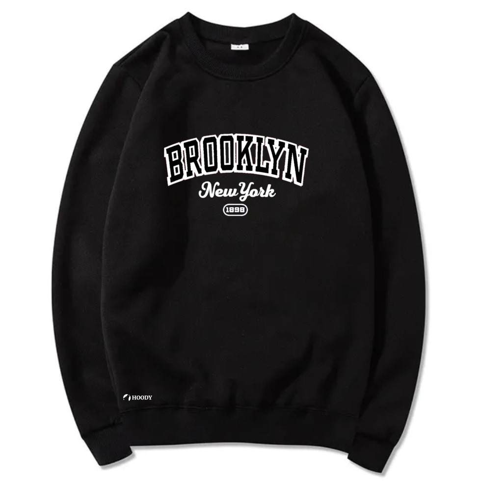 Blusa Moletom Flanelada Estampa Brooklyn Altissima Qualidade Sem Capuz