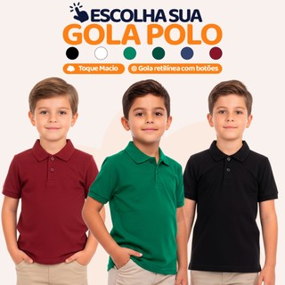 Camisa Polo Menino Infantil Estilo Casual de algodão, nos tamanhos 2 ao 10 Camisa Social …