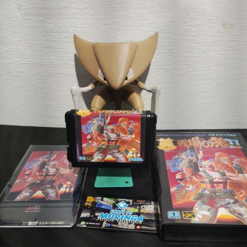 MERCS - Mega Drive - Manual completo - japonês - Carcaça nova - label nova - Caixa de plástico preta padrão Sega