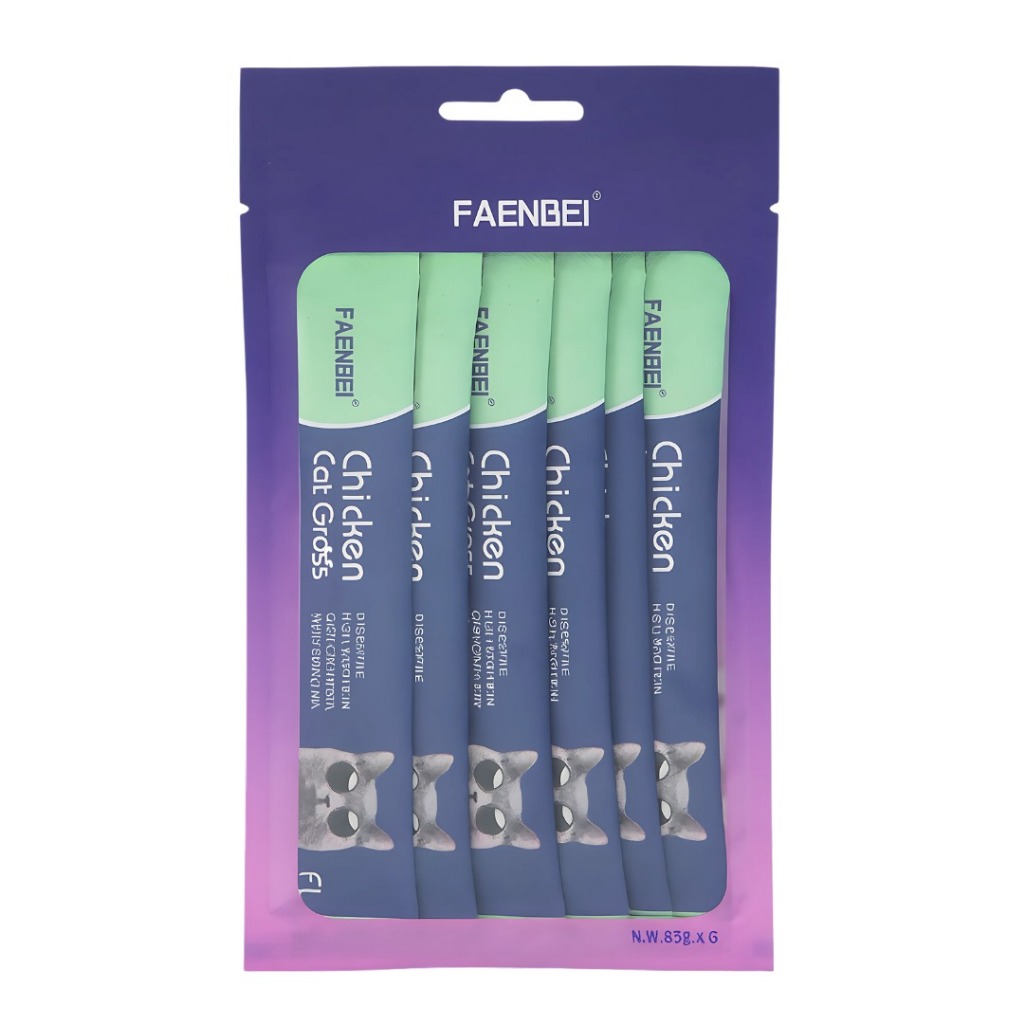 Petisco Cremoso Anti Bola de Pelos para Gatos Chicken Cat Grass