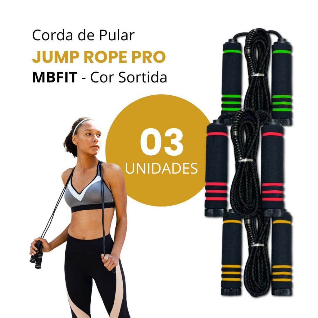 Kit 3 Corda De Pular Crossfit Jump Rope Academia - MB Fit em Oferta na Shopee