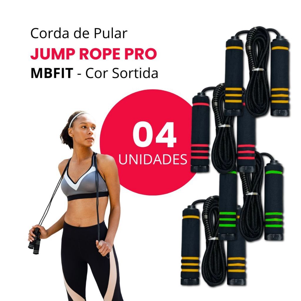 Kit 4 Corda De Pular Crossfit Jump Rope Academia - MB Fit