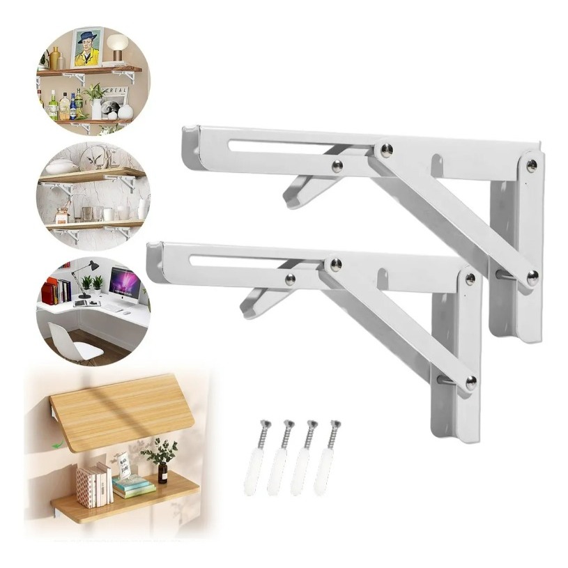 Kit 2 Suportes Mão Francesa Dobrável Retrátil Reforçada em Oferta na Shopee