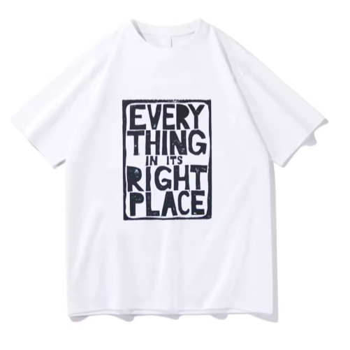 Camisa Camiseta Basica banda Radiohead Everything in its right place adulto Infantil Algodao Unissex Conforto tshirt